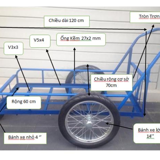 Mẫu xe đẩy hàng 3 bánh 